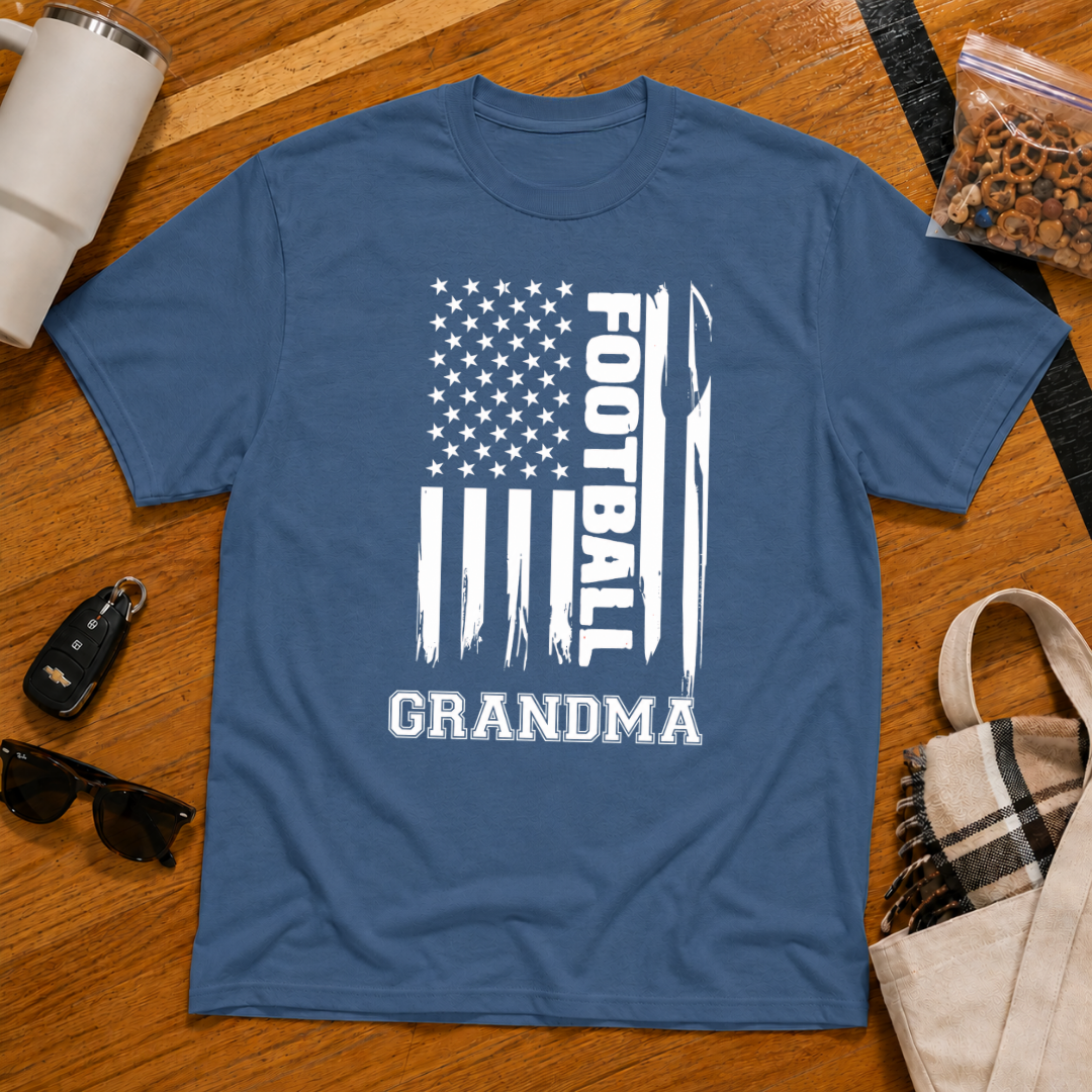 Football Grandma Flag Tee