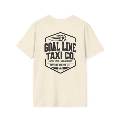 Goal Line Taxi Co. (Mom) Custom Soccer Tee