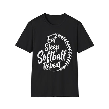 Eat Sleep Softball Repeat Tee
