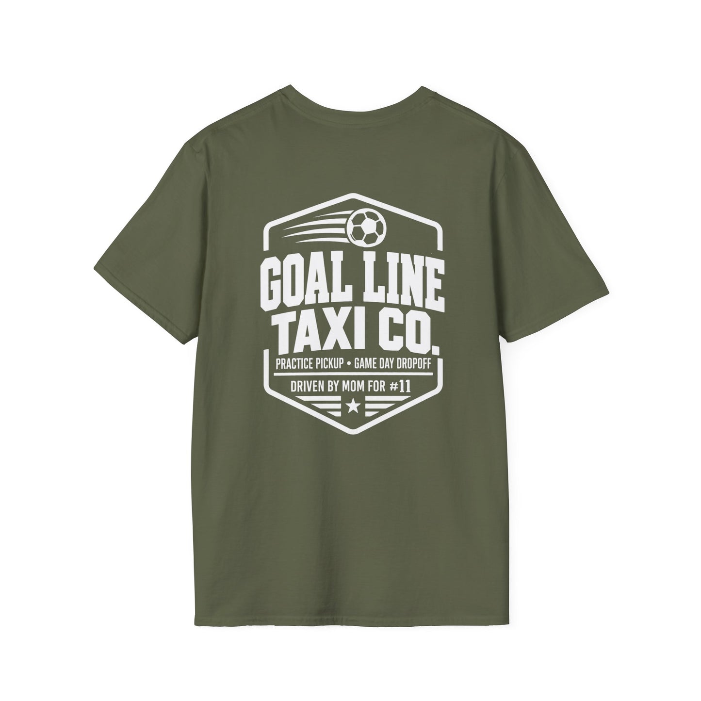 Goal Line Taxi Co. (Mom) Custom Soccer Tee