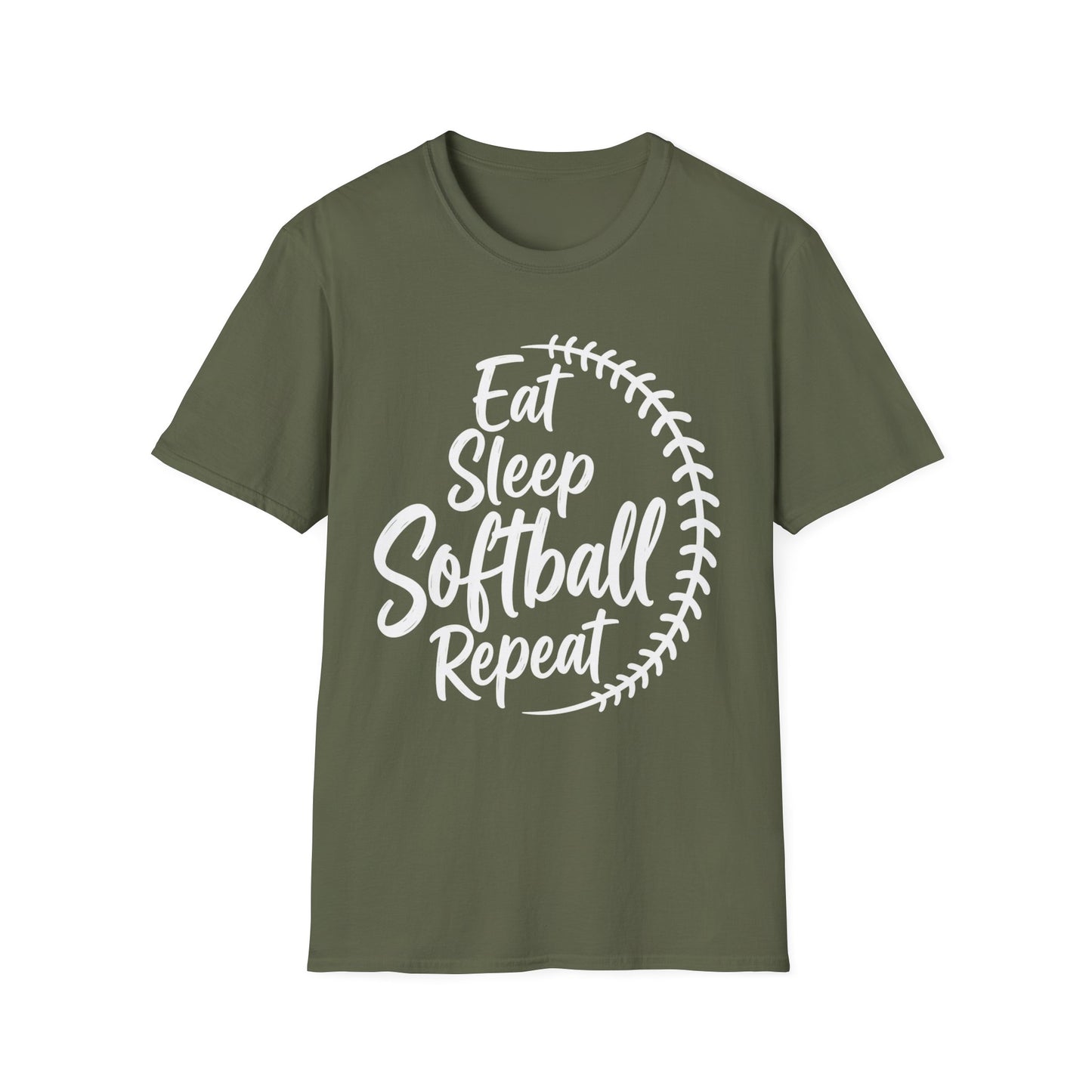 Eat Sleep Softball Repeat Tee