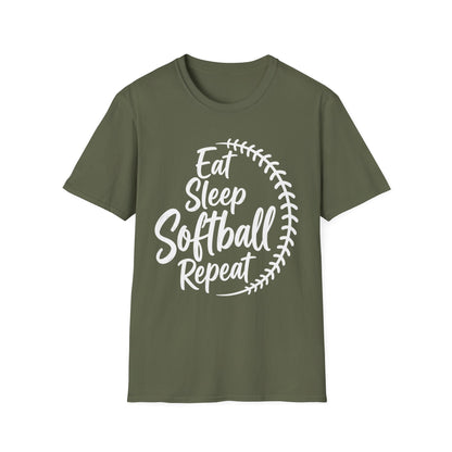 Eat Sleep Softball Repeat Tee