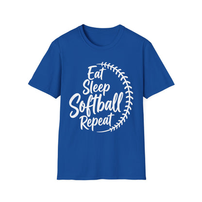 Eat Sleep Softball Repeat Tee