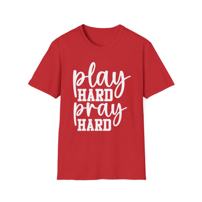 Play Hard Pray Hard Football Tee