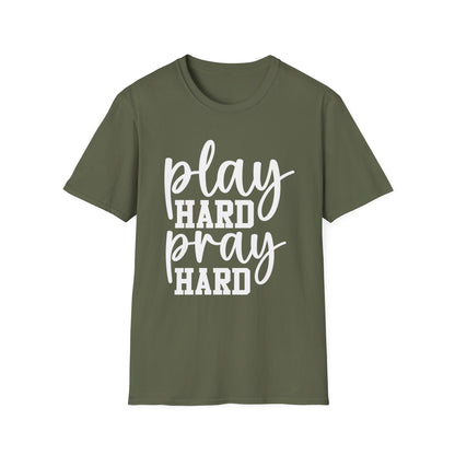 Play Hard Pray Hard Football Tee