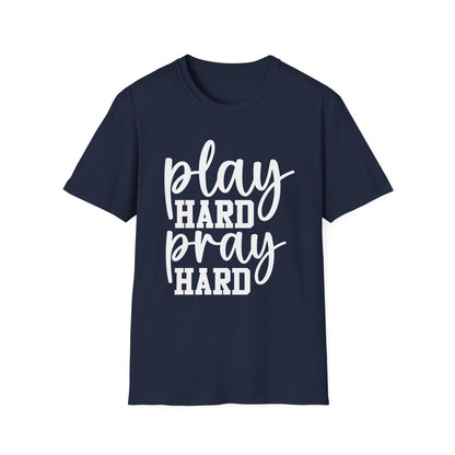 Play Hard Pray Hard Football Tee