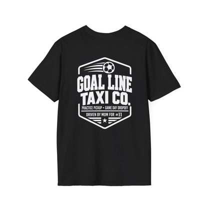 Goal Line Taxi Co. (Mom) Custom Soccer Tee