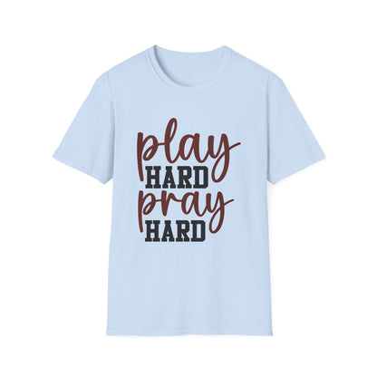 Play Hard Pray Hard Football Tee