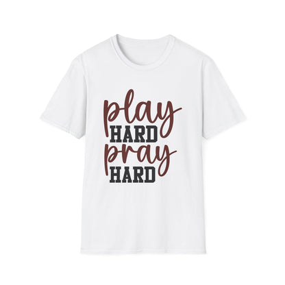 Play Hard Pray Hard Football Tee