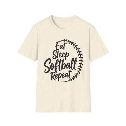 Eat Sleep Softball Repeat Tee
