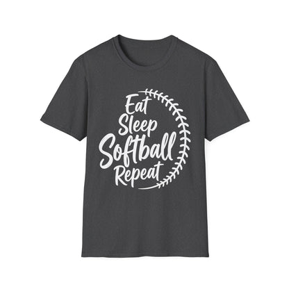 Eat Sleep Softball Repeat Tee