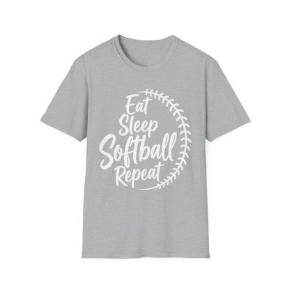 Eat Sleep Softball Repeat Tee