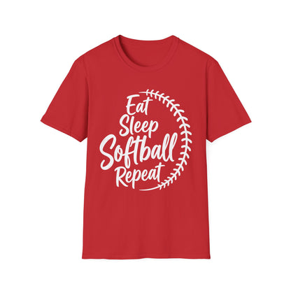 Eat Sleep Softball Repeat Tee