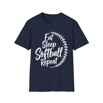 Eat Sleep Softball Repeat Tee