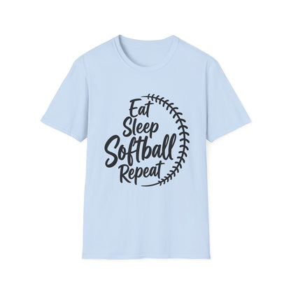 Eat Sleep Softball Repeat Tee