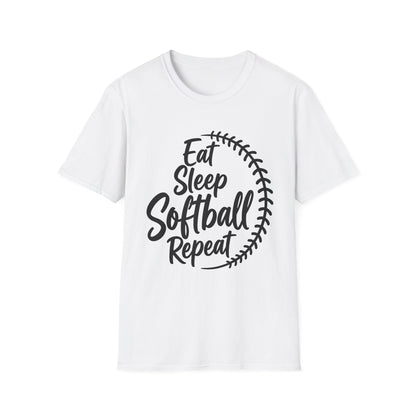 Eat Sleep Softball Repeat Tee