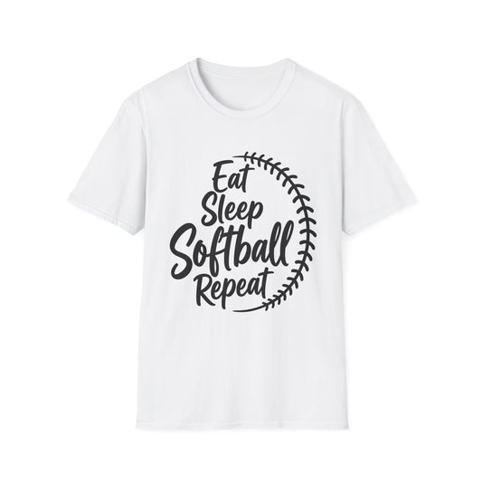 Eat Sleep Softball Repeat Tee