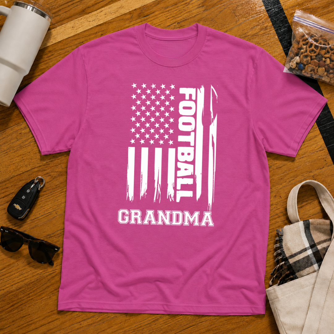 Football Grandma Flag Tee