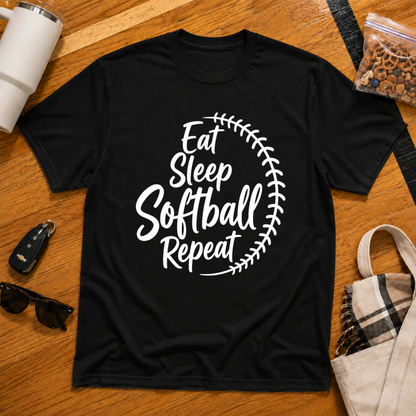 Eat Sleep Softball Repeat