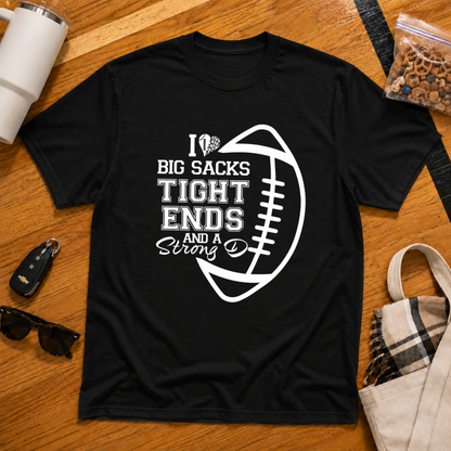 I Love Big Sacks Football Tee