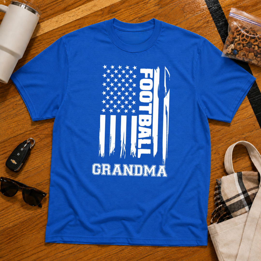 Football Grandma Flag Tee