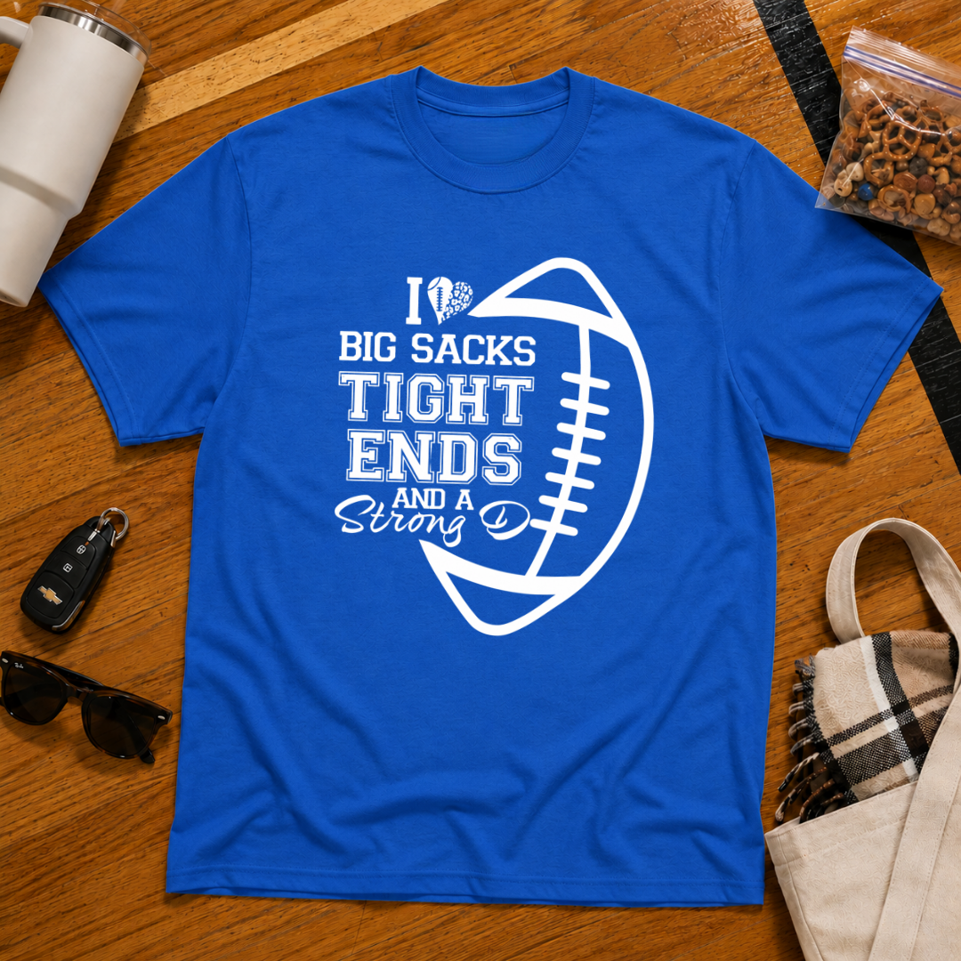 I Love Big Sacks Football Tee