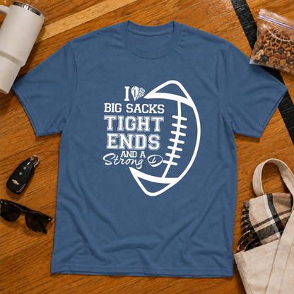 I Love Big Sacks Football Tee