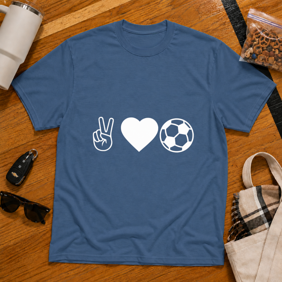Peace Love Soccer Tee