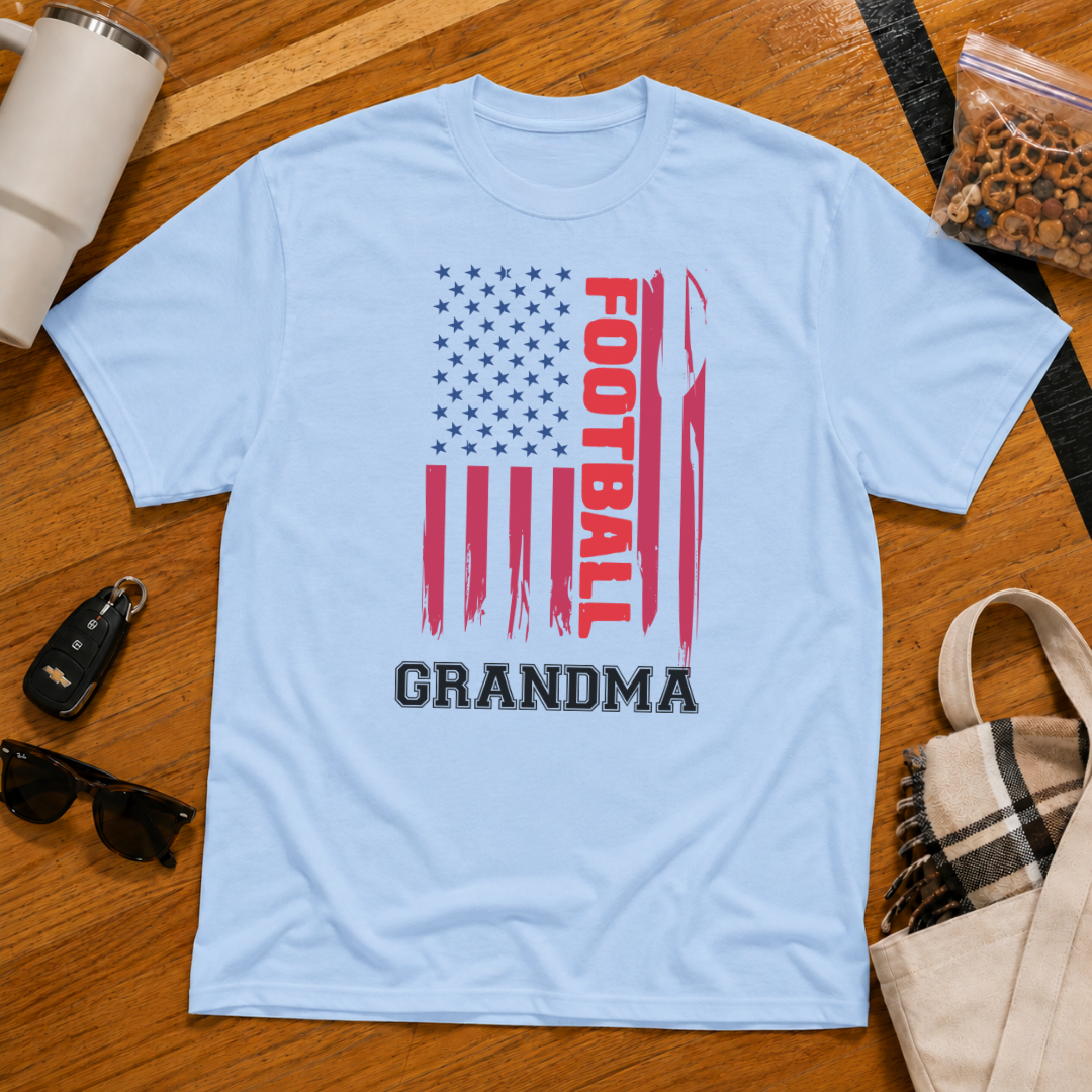 Football Grandma Flag Tee
