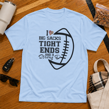 I Love Big Sacks Football Tee