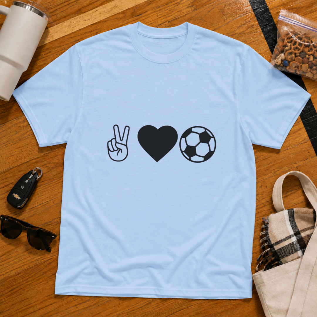 Peace Love Soccer Tee
