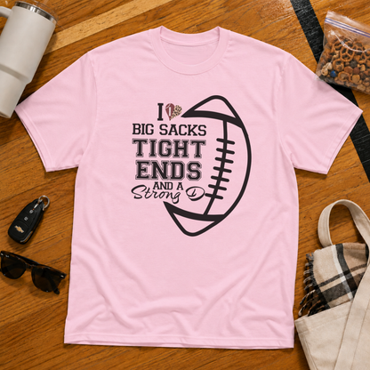 I Love Big Sacks Football Tee