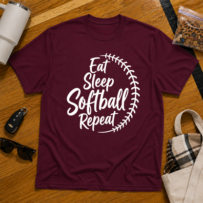 Eat Sleep Softball Repeat