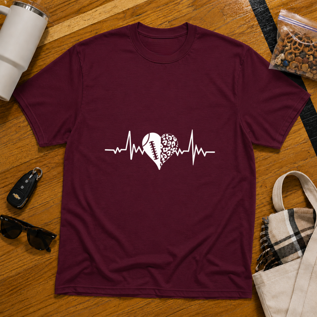 Football Heartbeat Tee