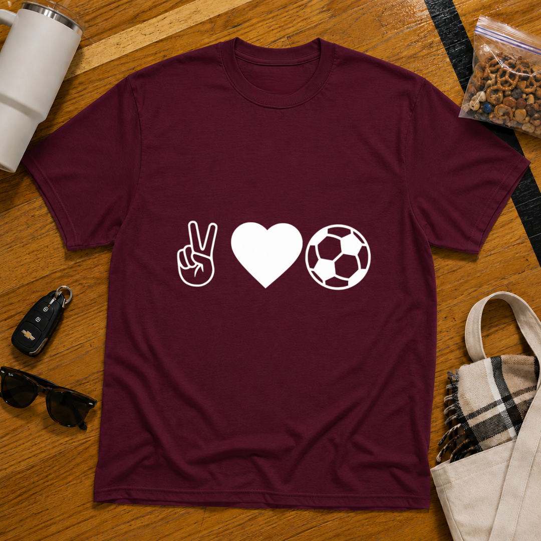 Peace Love Soccer Tee