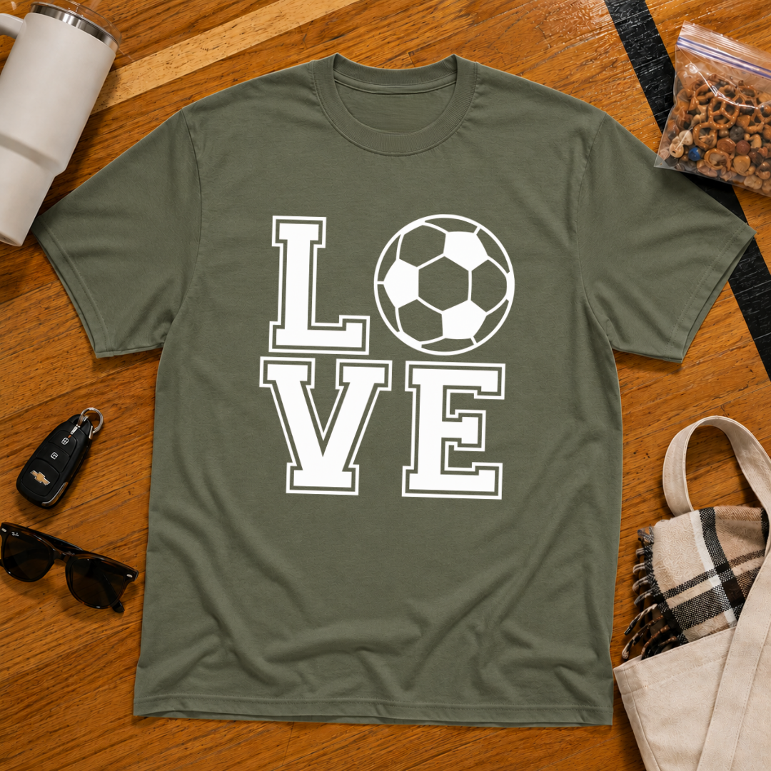 Love Soccer Stack Tee