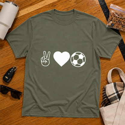 Peace Love Soccer Tee