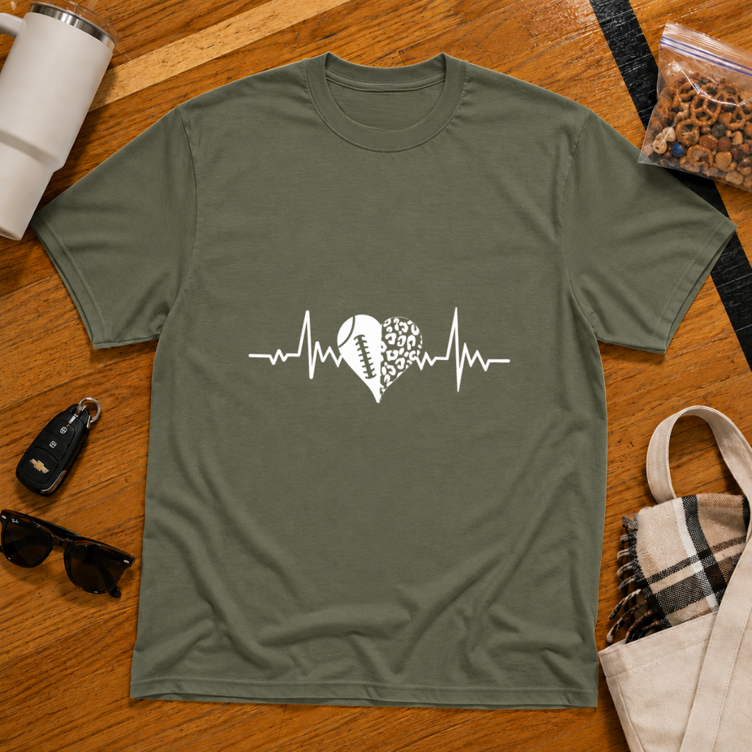 Football Heartbeat Tee