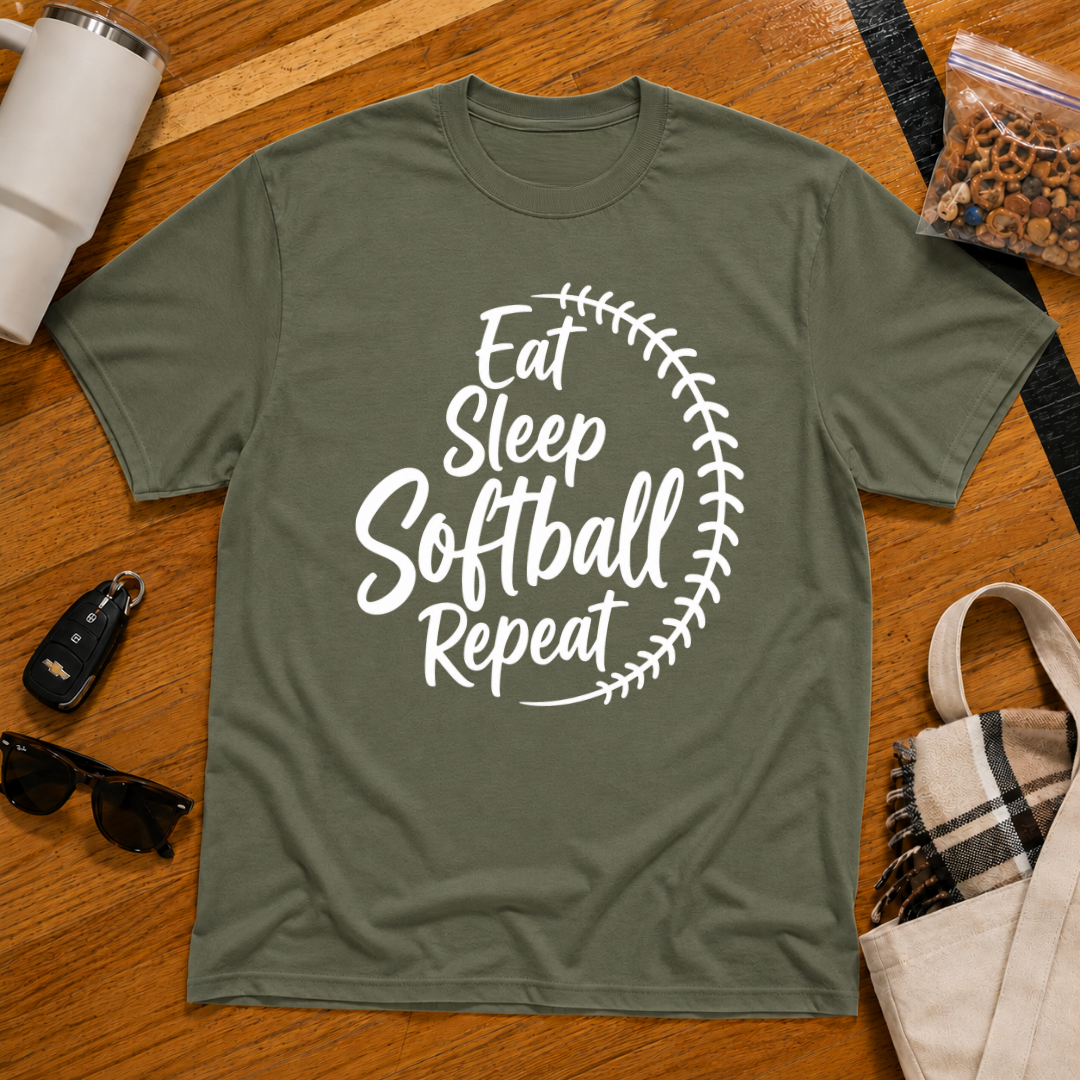 Eat Sleep Softball Repeat