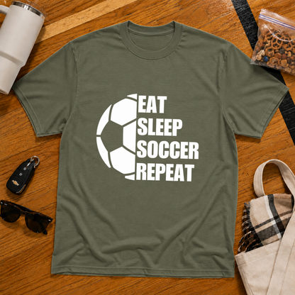 Eat Sleep Soccer Repeat Tee