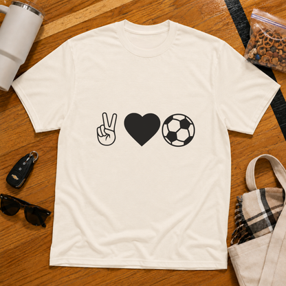 Peace Love Soccer Tee