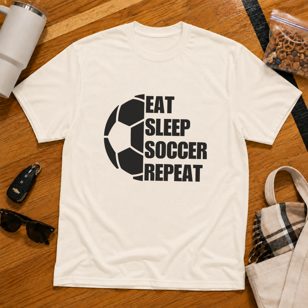 Eat Sleep Soccer Repeat Tee