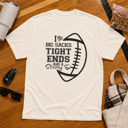 I Love Big Sacks Football Tee