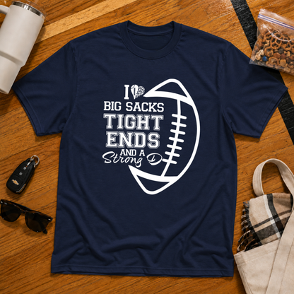 I Love Big Sacks Football Tee