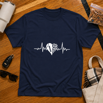 Football Heartbeat Tee