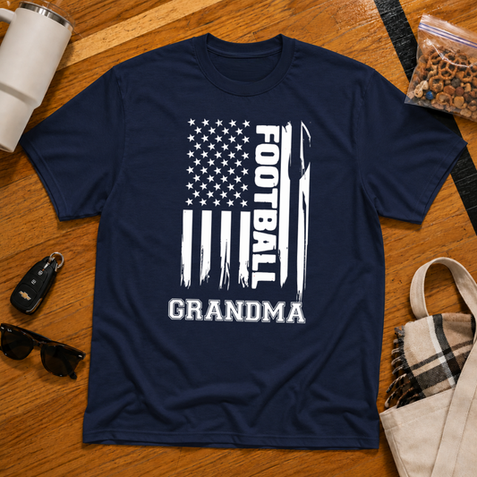 Football Grandma Flag Tee