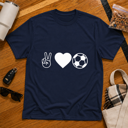 Peace Love Soccer Tee