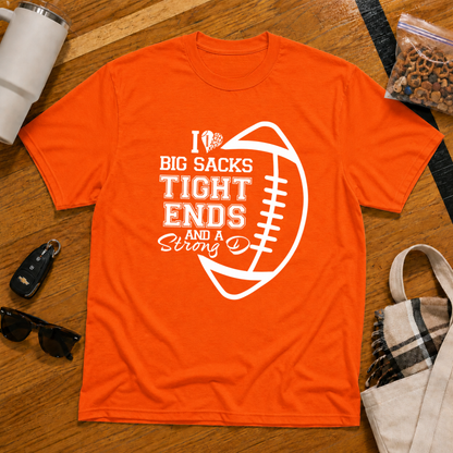I Love Big Sacks Football Tee