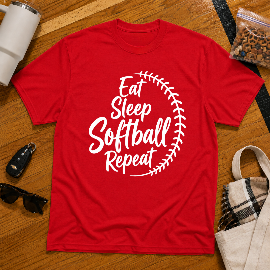 Eat Sleep Softball Repeat
