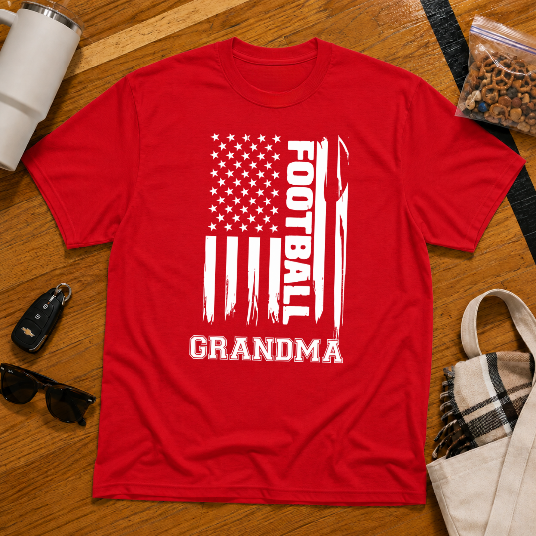 Football Grandma Flag Tee